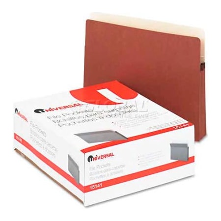 Universal 1-3/4" Expanding File Pockets, Straight Tab, Letter, Redrope/Manila, 25/Box 15141